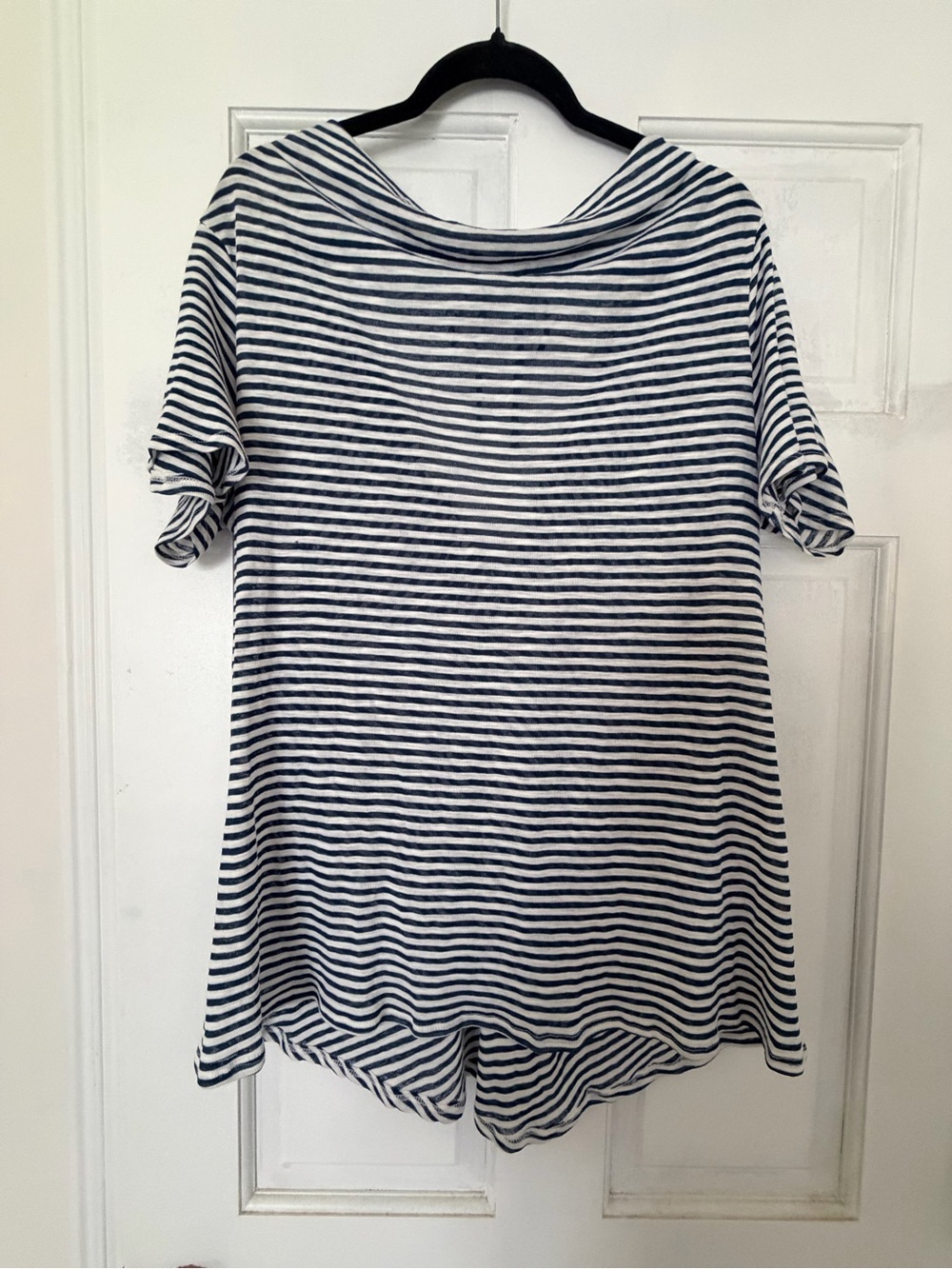 easel Navy and White Striped Short Sleeve Tee